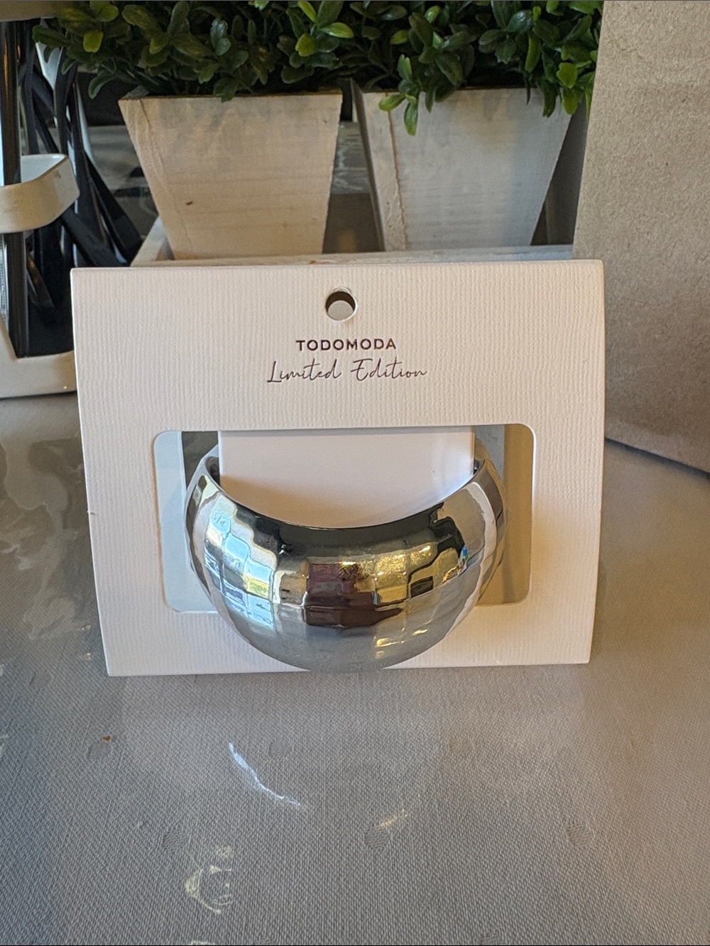 Silver Hammered Cuff Bracelet - Limited Edition